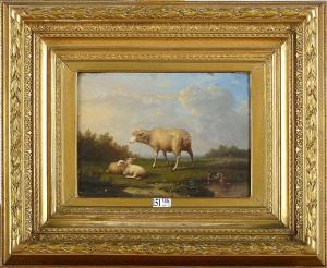 VAN SEVERDONCK Franz 1809-1889,Brebis et ses agneaux au pré,1867,VanDerKindere BE 2022-09-06