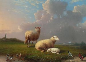 VAN SEVERDONCK Franz 1809-1889,Moutons Paysage (Sheep in a Landscap,1863,AAG - Art & Antiques Group 2022-07-04