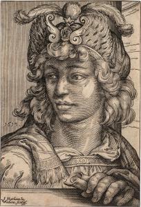 van SICHEM Christoffel I,Bildnis eines jungen Mannes mit Federmütze,1613,Galerie Bassenge 2022-06-01