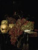 VAN SLINGELANDT Lambert,Oysters, lemons, cherries, grapes, and a glass roe,Christie's 2010-11-04