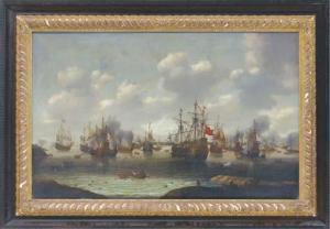 van SLINGELANDT Pieter Cornelisz. 1640-1691,The Dutch attack on the English fleet in the,Christie's 2003-11-19