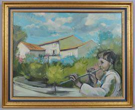 VAN SOENS Éric 1939,Jeune garçon jouant de la flûte,Morand FR 2021-12-05