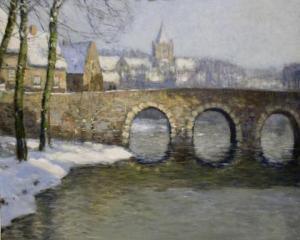 van SOEST Louis Willem,Gezicht op een brug in de winter (mogelijk Roermon,Venduehuis 2022-10-11