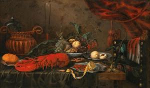 van SON Jan Frans,A still life with a boiled lobster, fruit and a gl,Palais Dorotheum 2022-12-19