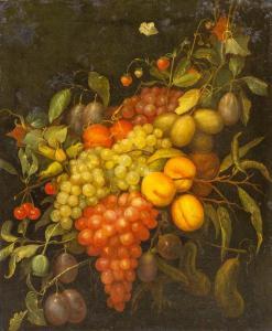 van SON Joris 1623-1667,Still Life with Grapes and Peaches,Hindman US 2014-09-28