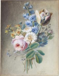 van SPAENDONCK Cornelis,A bouquet of flowers, including a rose and tulip,Sotheby's 2022-07-06