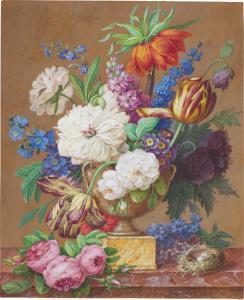 van SPAENDONCK Cornelis 1756-1840,Flowers in an Urn on a Ledge,Sotheby's GB 2022-07-06