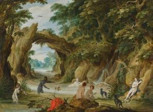 Van STALBEMT Adriaen 1580-1662,Diana and her nymphs bathing,1610/20,Galerie Koller CH 2024-03-22