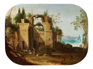 Van STALBEMT Adriaen 1580-1662,Ruinen in Landschaft mit Schafherde,1620,Lempertz DE 2023-11-18