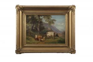 VAN STARKENBORGH William T 1800-1800,Cattle and sheep under trees,Garth's US 2016-07-22