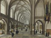 van STEENWIJK Hendrik I,A gothic church interior with elegantly dressed fi,Christie's 2008-11-10