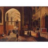 van STEENWIJK Hendrik II,interior of a gothic cathedral with a mass being c,Sotheby's 2003-05-29