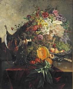 van STOLK Alida Elisabeth 1830-1884,Lillies, roses, peonies, syringes and morning g,1856,Christie's 2015-06-23