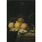 van STREECK Juriaen,A STILL LIFE WITH OYSTERS, PEACHES AND A LEMON ON ,Sotheby's 2010-12-09