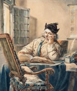 van STRY Abraham I 1753-1826,A patrician reading at the window,1801,Venduehuis NL 2021-05-27