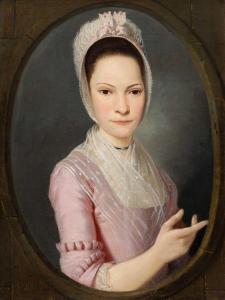 van STRY Abraham I,A portrait of a young lady dressed in pink and wea,1780,Venduehuis 2023-11-15