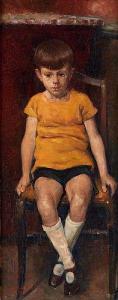 van STRYDONCK Guillaume 1861-1937,Portrait de jeune garçon à la chaise,Horta BE 2022-09-05