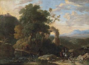 van SWANEVELT Hermann 1600-1655,A wooded, river landscape,1653,Christie's GB 2013-12-04