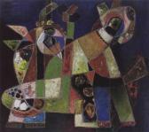 van TIEL Quirijn 1900-1967,Kat en vogel,1966,Sotheby's GB 2002-11-26
