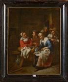 Van TILBORG Gillis II 1625-1678,Scène d'auberge,1658,VanDerKindere BE 2018-03-27
