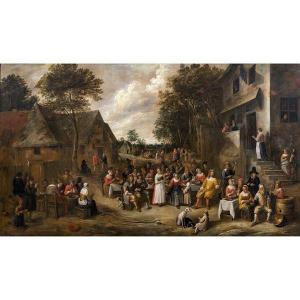 Van TILBORG Gillis II 1625-1678,Scena di villaggio,Colasanti Casa D'Aste Roma IT 2022-03-23