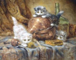 VAN TRIRUM Johannes Wouterus 1924-2011,PLAYFUL KITTENS,Great Western GB 2020-11-26