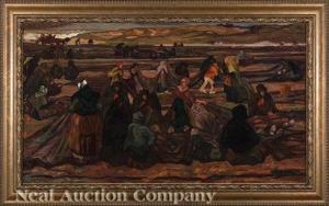 van URK Kees 1895-1976,Mending the Fishing Nets,Neal Auction Company US 2020-11-21
