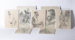 van VEEN Stuyvesant 1910-1977,Jazz Musicians (7 works),1940,Ripley Auctions US 2023-04-29