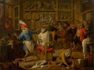 Van VEERENDAEL Nicolaes 1640-1691,L'atelier du singe coiffe,Artcurial | Briest - Poulain - F. Tajan 2024-03-20