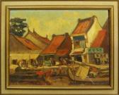 van VELTHUYSEN Henry,Village scene with figures and moored fishing boat,Rosebery's 2013-06-11