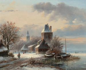 van VELZEN Johannes Petrus 1816-1853,Winter Landscape with Figures in th,AAG - Art & Antiques Group 2022-07-04