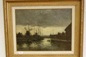 van VLIET Gerard 1880-1972,Hollandse haven met molens,Venduehuis NL 2010-09-01