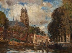 van WANING Cornelis Antonie 1861-1921,Vue d\’Amsterdam,Hotel Des Ventes Mosan BE 2019-10-16