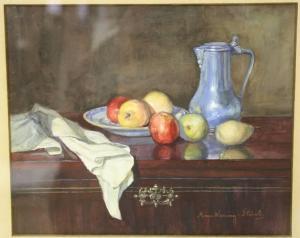 van WANING STEVELS Marie 1874-1943,Stilleven met appels en tinnen klepkan,Venduehuis NL 2011-08-31