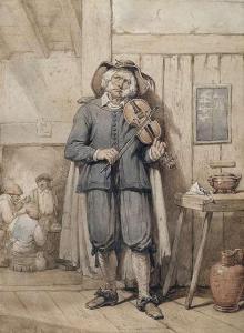 VAN WEST JOHANNES HENDRICKUS 1803-1881,Dutch musician in an inn.,Nagel DE 2011-06-08