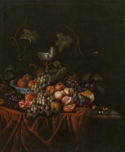 VAN WESTHOVEN Hubert 1668-1699,Still life with cup, fruits and vine bra,1642,im Kinsky Auktionshaus 2017-04-26