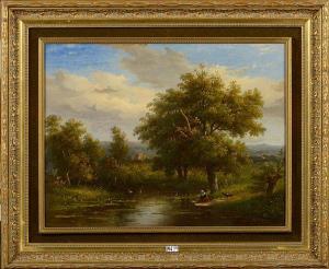 van WISSELINGH Johannes Pieter 1812-1899,La lavandière en bord de rivière,VanDerKindere 2018-09-11