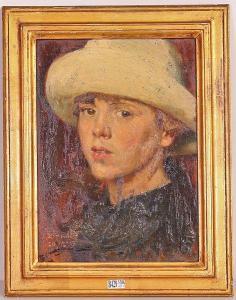 van ZEVENBERGHEN Georges 1877-1968,Portrait de petite fille à Dinard,VanDerKindere BE 2023-09-05