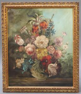 VANCOK E,still life study of vase and flowers,Denhams GB 2017-04-05