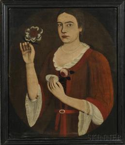 VANDERLYN Pieter 1687-1778,Portrait of Elizabeth "Betje" Van Dyck Vosburg,1725,Skinner US 2012-03-04