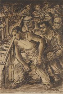 VANKA Maximilian 1889-1963,Men Seated in Grandstands, New York,Swann Galleries US 2019-06-13