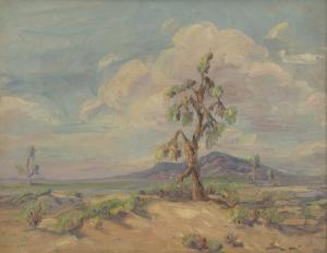 Vanloan Smith Eva R 1890-1982,Atmospheric desert landscape,John Moran Auctioneers US 2017-08-08