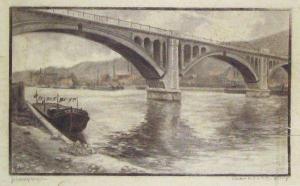 vanmaekelberghe joseph 1880-1937,Le Nouveau pont et port de Renory,1933,Lhomme BE 2012-05-12