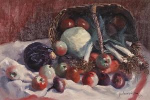 vanmaekelberghe joseph 1880-1937,Stillleben mit einem Korb mit Obst und Gemüse,Fischer CH 2015-11-25