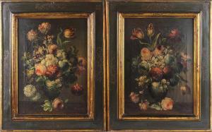 VANNETTI Mario,Coppia dipinti raffiguranti vasi con fiori,Pirone Casa d'Aste IT 2021-09-28