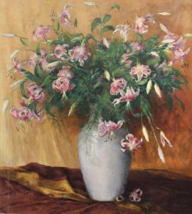 VANNUETEN Léon 1877-1958,Still Life of Rothschild Lilies in a Vase,1941,Burchard US 2019-01-27