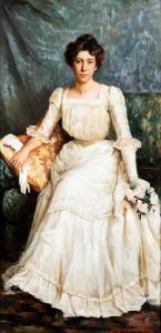 VANNUTELLI GIUSEPPINA 1874-1948,Ritratto di gentildonna con guanti bianchi,1901,Finarte 2023-07-11