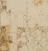 VANNUTELLI Scipione 1834-1894,Folla in adorazione di una statua di un pontefice,Babuino 2008-04-16