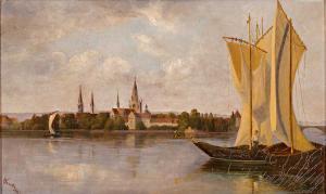 VANOTTI Amalie 1853-1936,Blick auf Konstanz mit dem Konzilsgebäude und dem ,1888,Zeller 2018-09-27