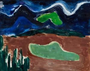 VANSTON Dairine 1903-1988,LANDSCAPE WITH LAKE AND HILLS,,1964,Whyte's IE 2023-07-10